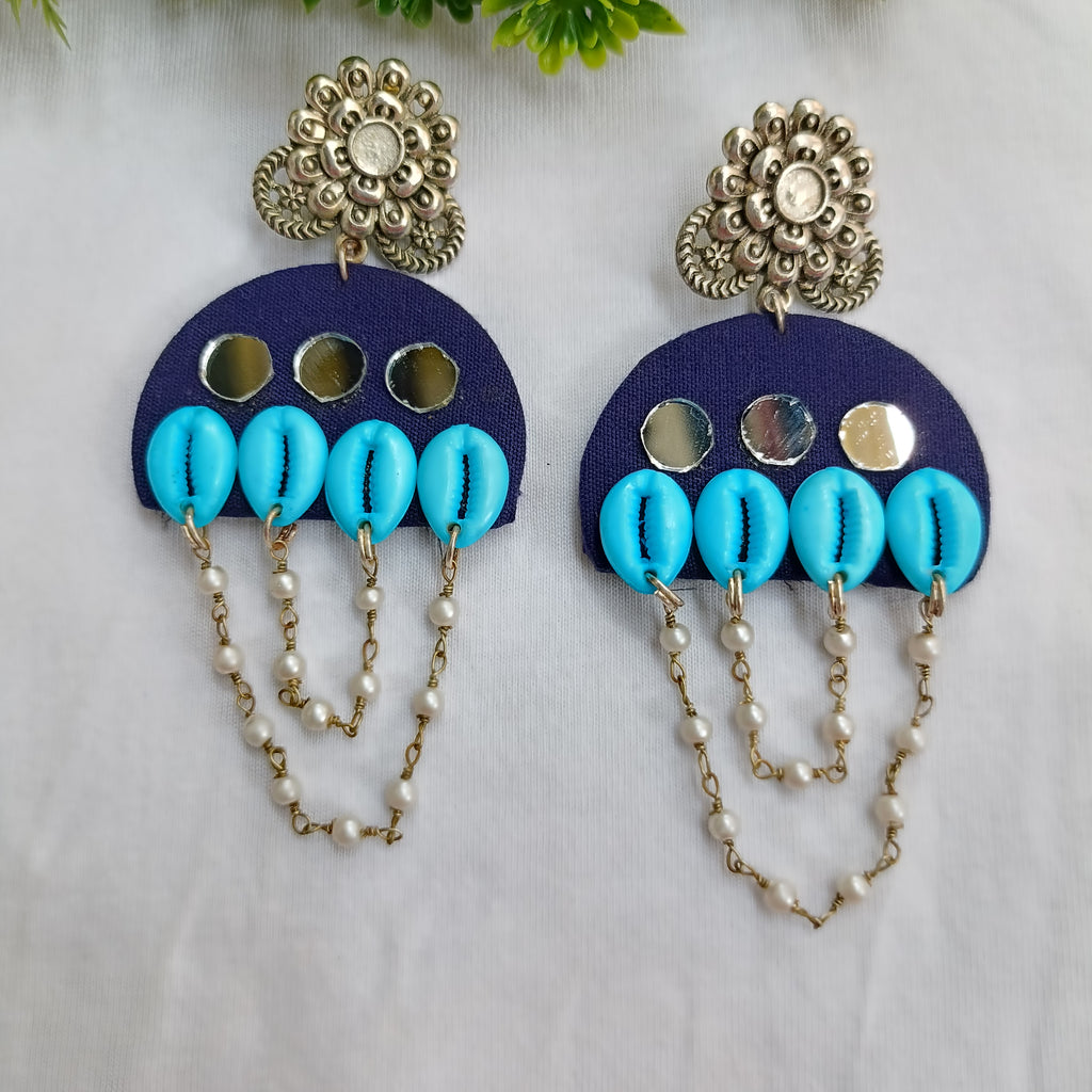 Drishti Blue Shell Earrinigs