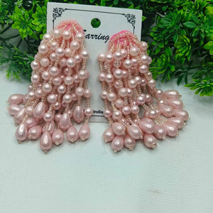 Sargam Pink Beaded Earrings