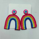 Rainbow Beaded Earrings