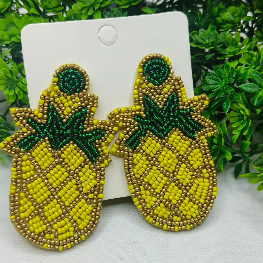 Pineapple Beaded Earrings