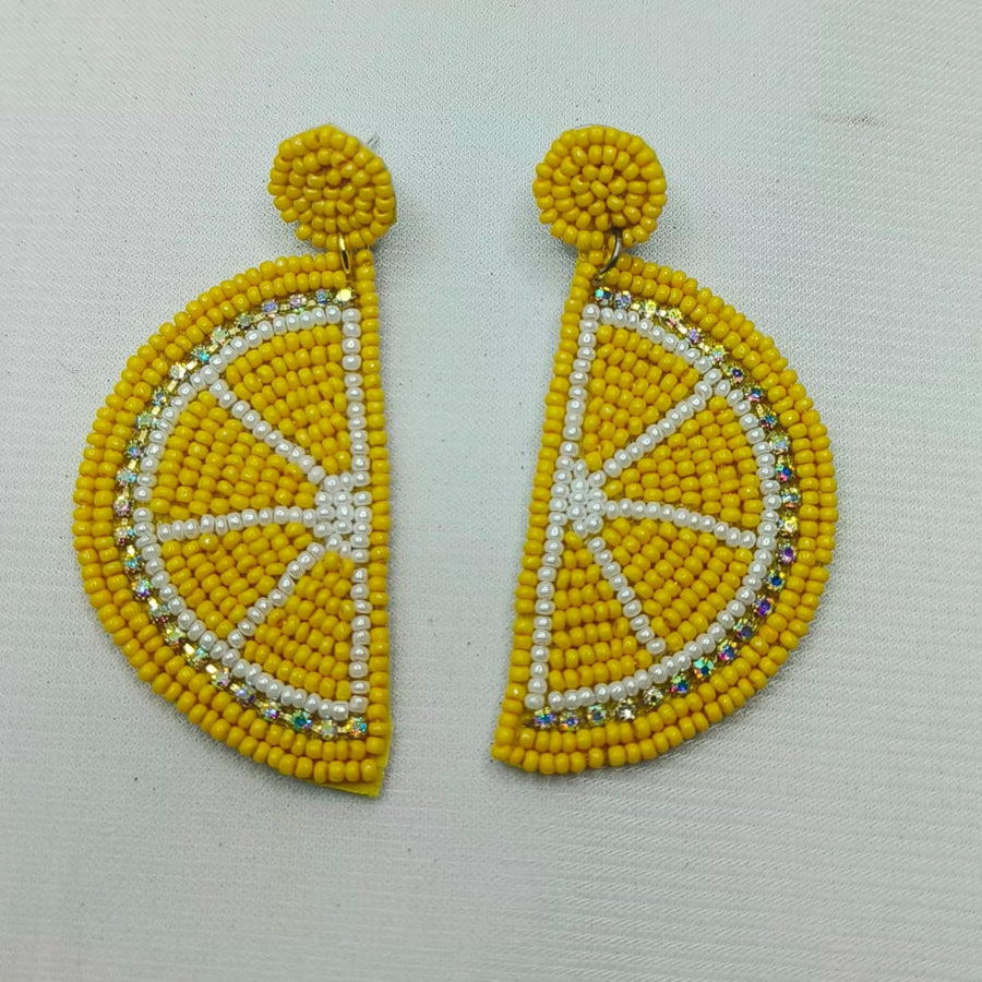 Lemon Beaded Earrings