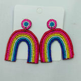 Rainbow Beaded Earrings