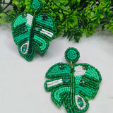 Leaf Beaded Earrings