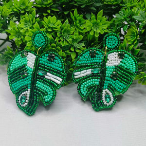 Leaf Beaded Earrings