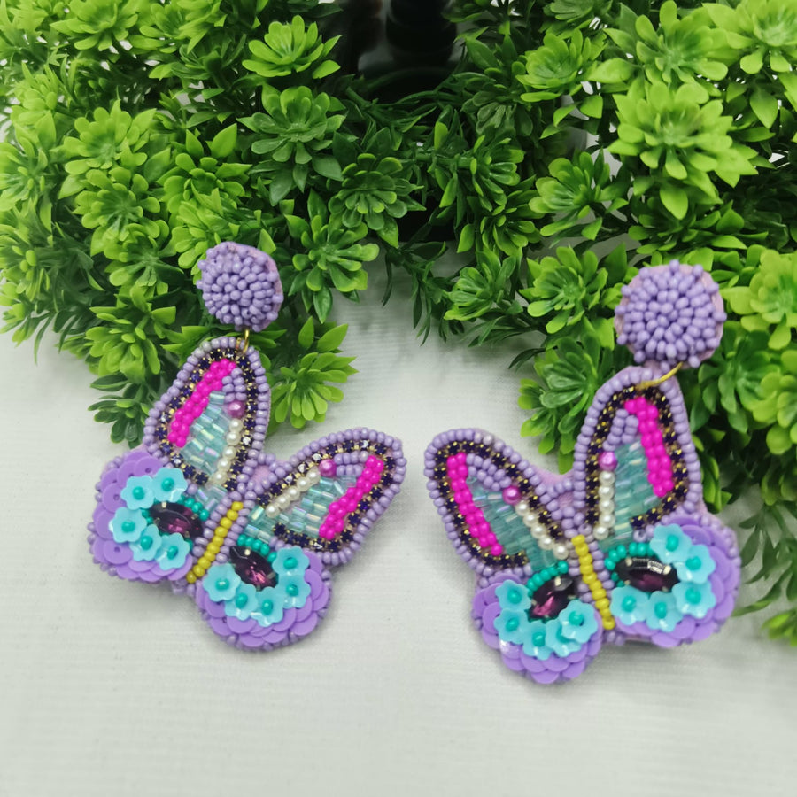 Butterfly Beaded Earrings