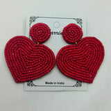 Sweet Heart Beaded Earrings