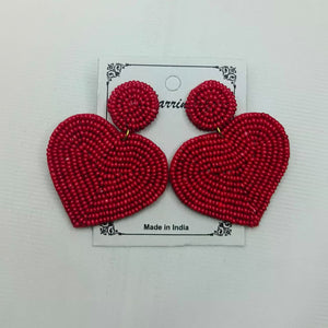 Sweet Heart Beaded Earrings