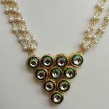 Triangle Long Kundan Necklace Set