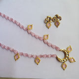 Pink Monalisa beaded necklace set