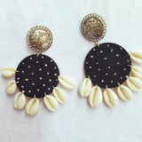Nitya Black Cowrie Shell Earrings