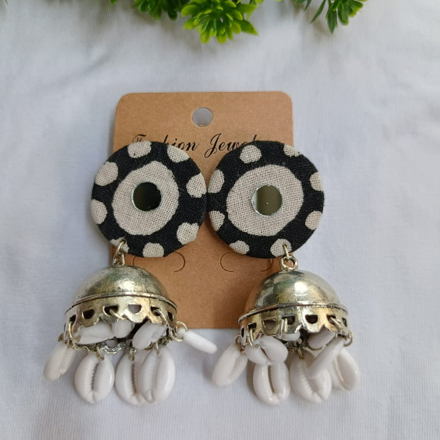 Haripriya Black Cowrie Shell Earrings