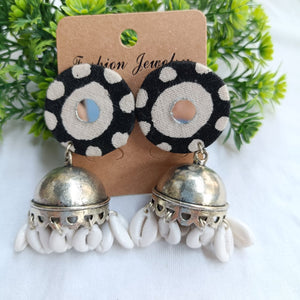 Haripriya Black Cowrie Shell Earrings