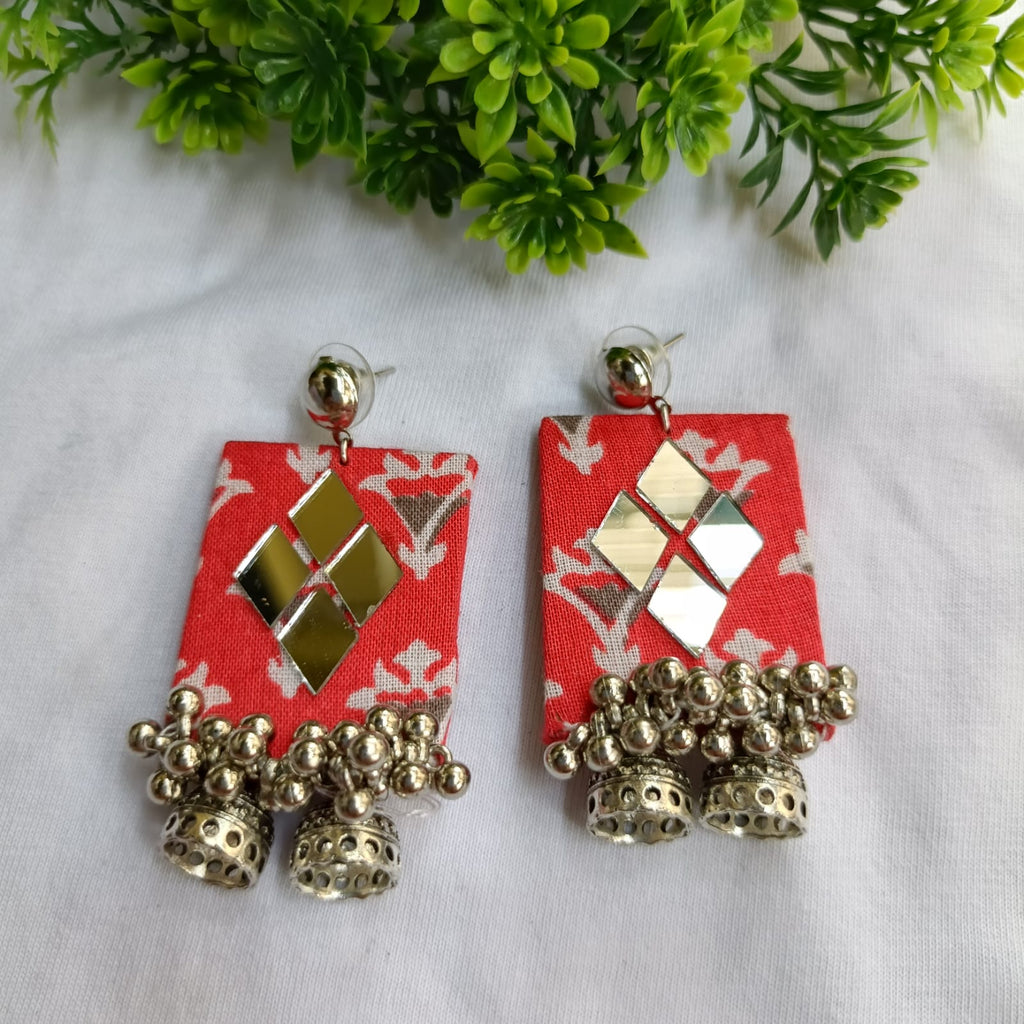 Maya Red Mirror Earrings