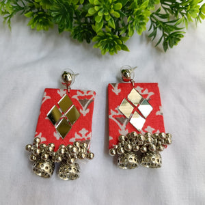 Maya Red Mirror Earrings