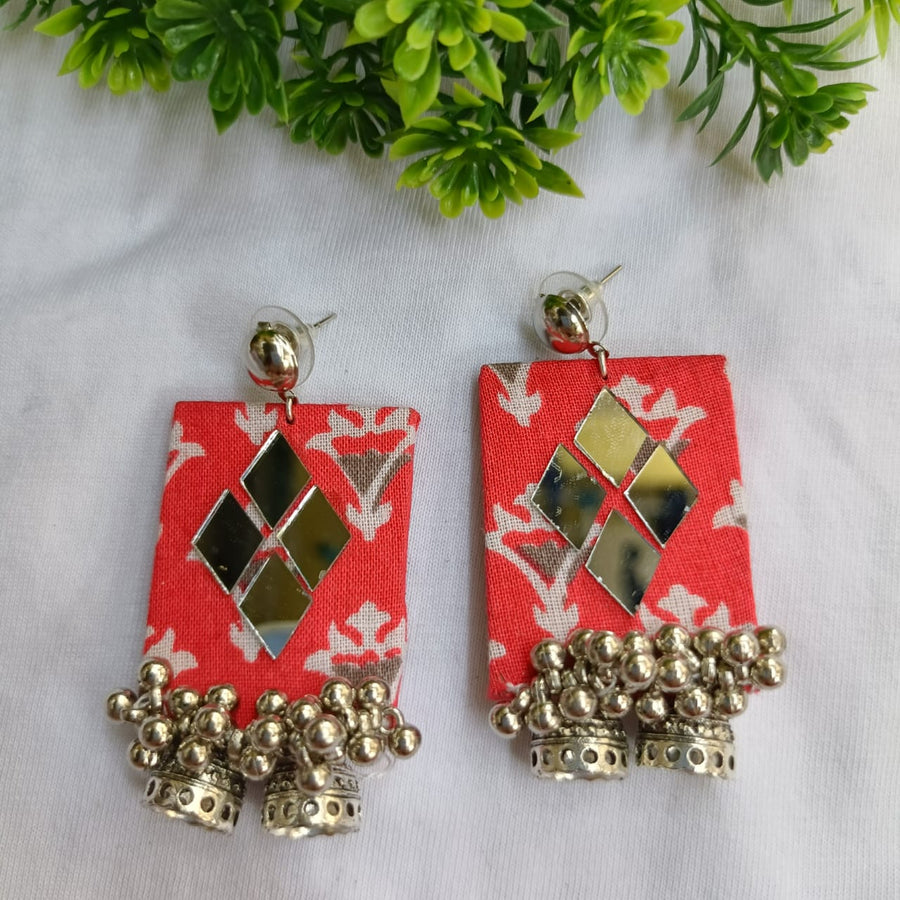 Maya Red Mirror Earrings