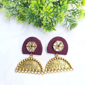 Tanu wine antique earrings