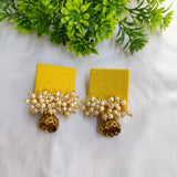 Netri Yellow Small Jhumki Studs