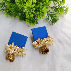 Netri Blue Small Jhumki Studs