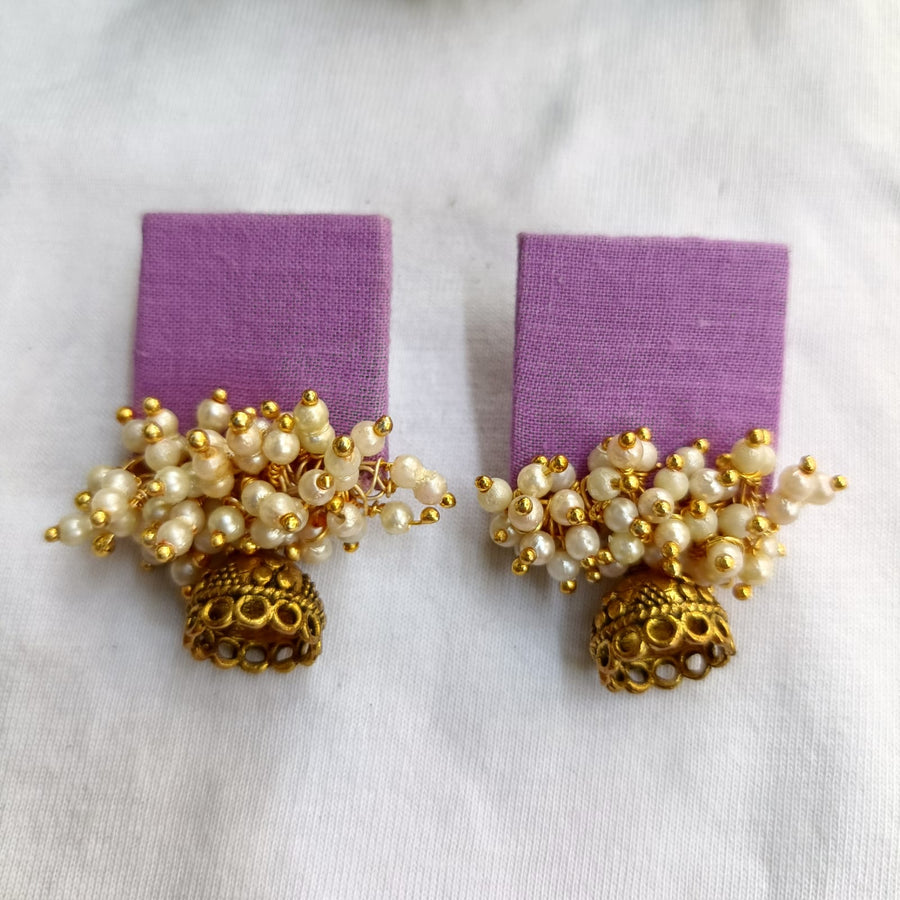 Netri Purple Small Jhumki Studs