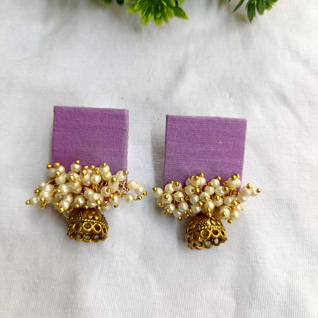 Netri Purple Small Jhumki Studs