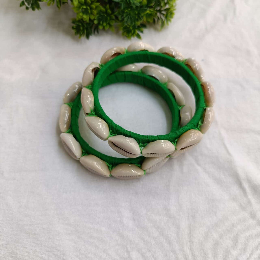 Green Cowrie Bangles