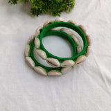 Green Cowrie Bangles