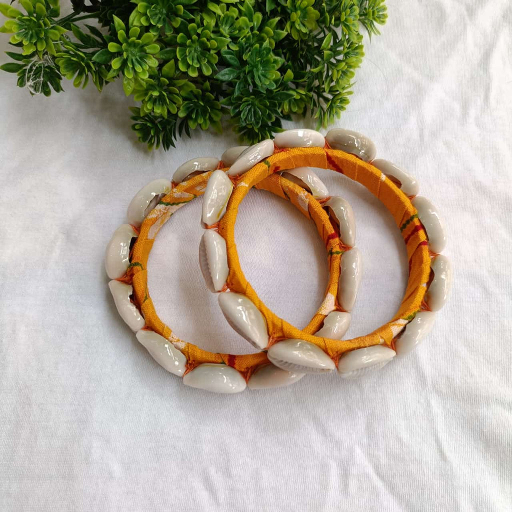 Yellow Cowrie Bangles