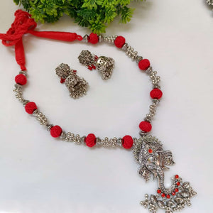 Ganesha Red Necklace Set