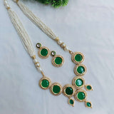 Chitrangada Green Kundan Statement Necklace Set