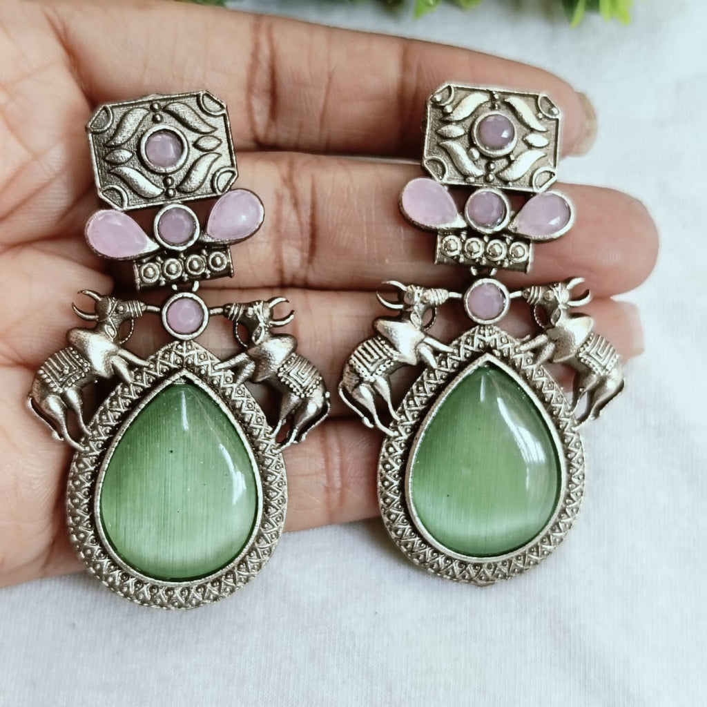 Rajrani  Mint Monalisa Earrings