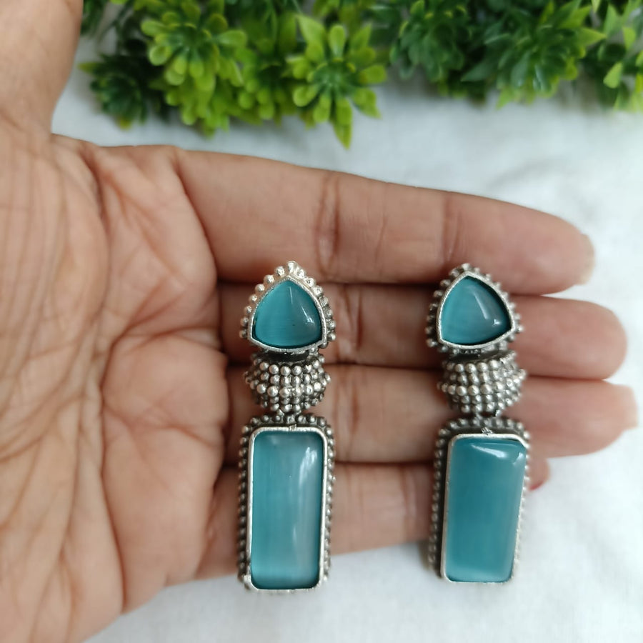 Rectangle Mint Earrings