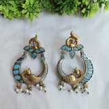 Mayuri Dual Tone Mint Earrings