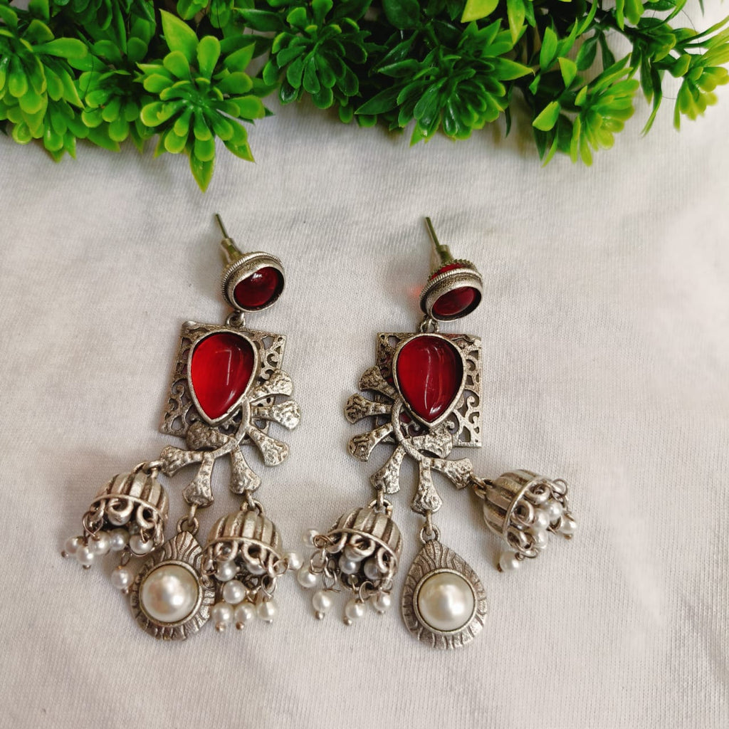 Shabira Red Jhumka