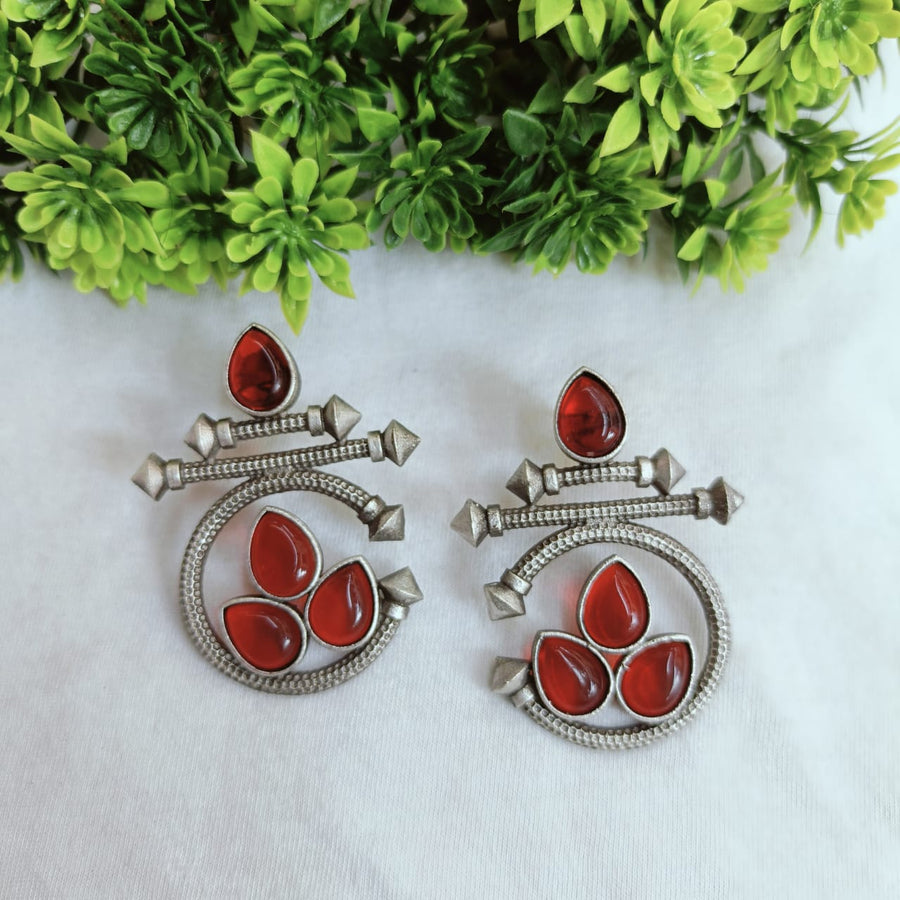 Nagina Red Monalisa Earrings