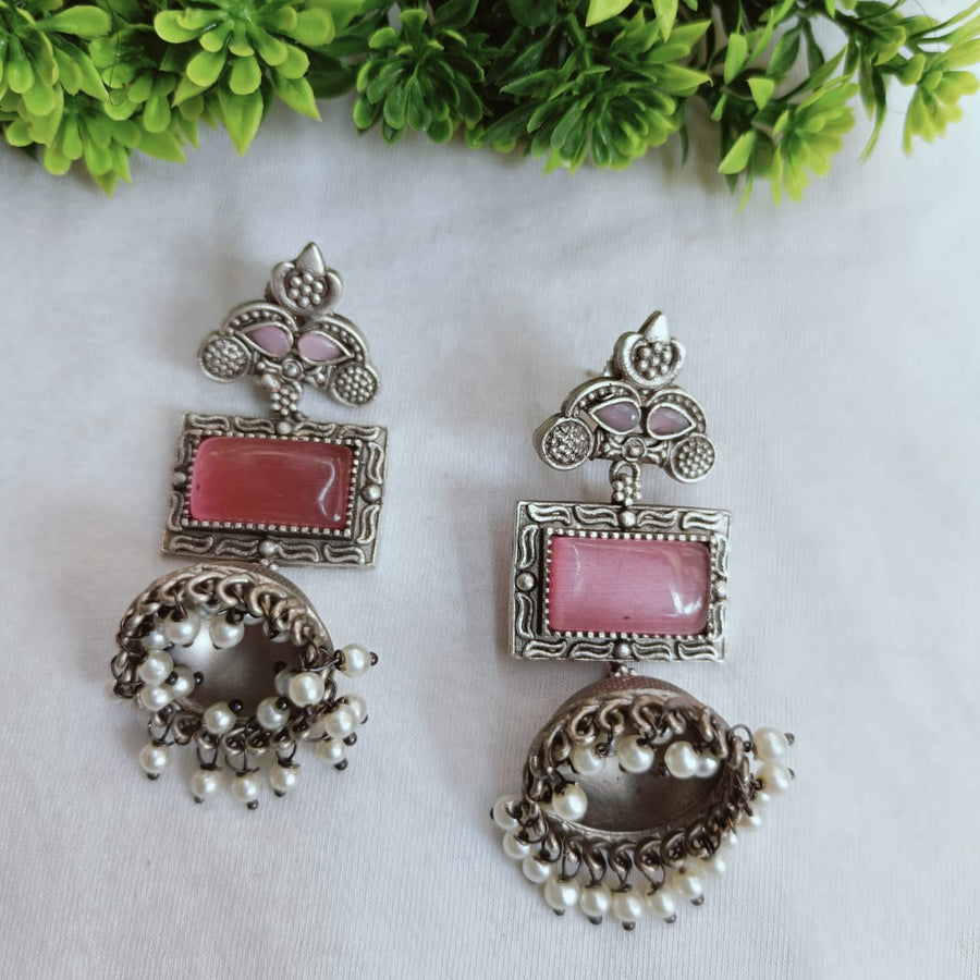 Sabarmati  Pink Monalisa Jhumka