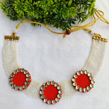 Namita Red Fabric Choker Set