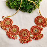 Nayantara Red Bridal Choker set with mangtika