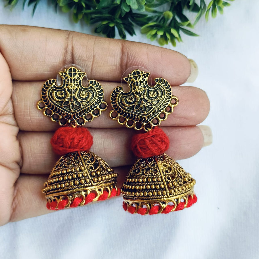 Tanna Red Antique Earrings