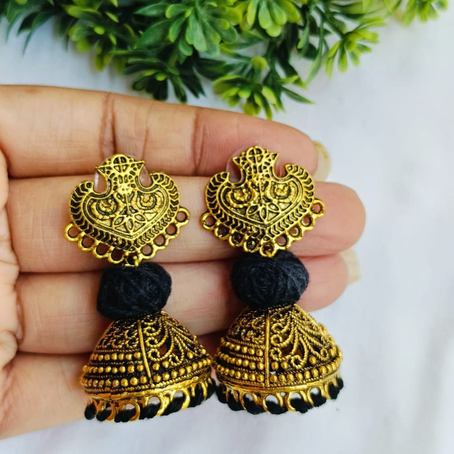 Tanna Black Antique Earrings