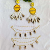 Somya Yellow Dulhania Earrings with Chain