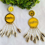 Somya Yellow Dulhania Earrings with Chain