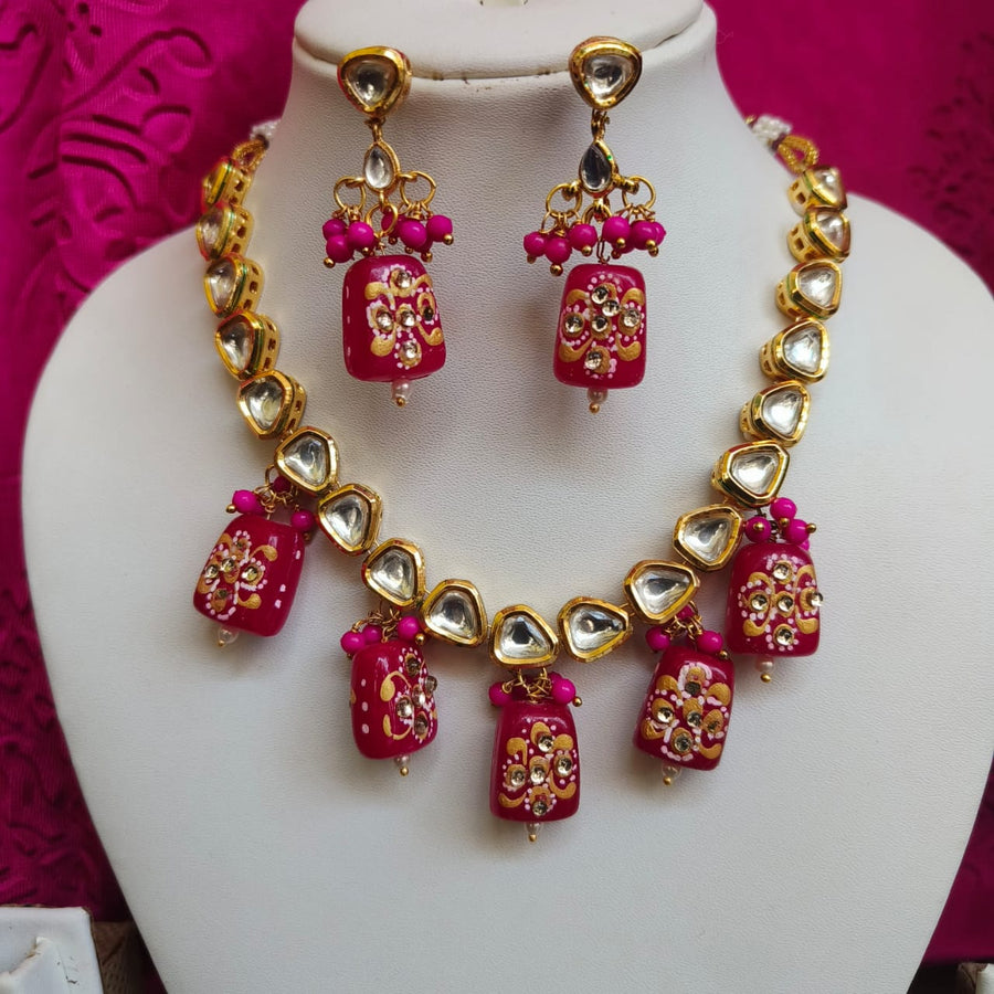 Stuti Pink  Kundan Choker set