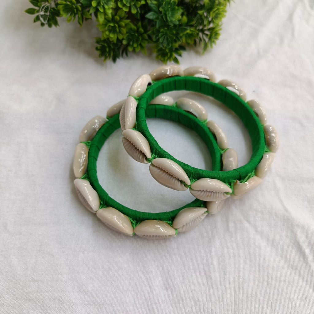 Green Cowrie Bangles