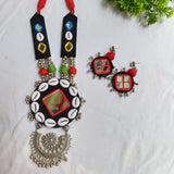 Advika Black Cowrie Shell Necklace Set