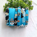 Shabina Blue Batik Fabric Bangles