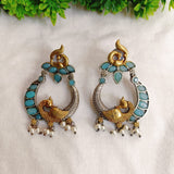 Mayuri Dual Tone Mint Earrings